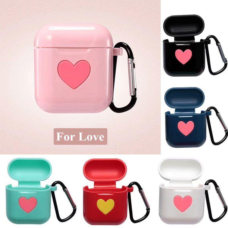 Love Heart Protective Bag Cover For Airpods Made Of Soft Skin-friendly Silicone
