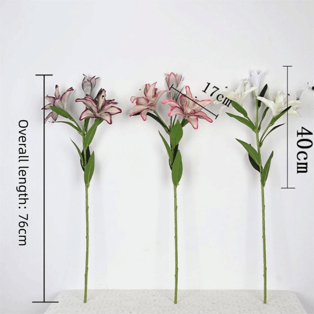 Multicolor Lily Artifiical Flowers Double Layers Simulation Flowers  Home Decoration