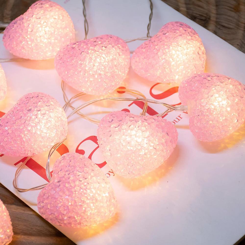 

Heart String Lights Battery Powered Valentine s Day Fairy Lights Wedding Party Decorations for Home Window Bedroom Indoor Decor Battery not included&1.5M 10LED