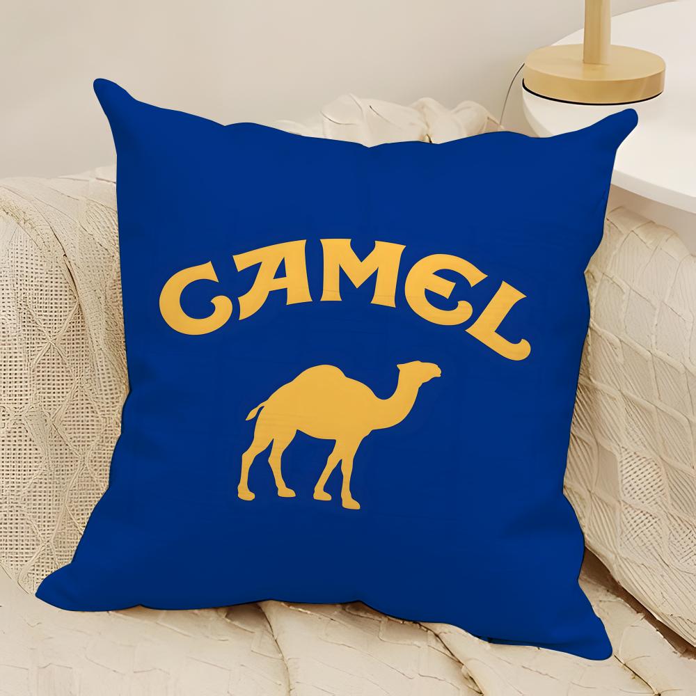 

Classic Vintage CAMEL Pillow Case Natural Linen DoubleSided Printing Sofa Home Decor Cushion Cover 30X30cm
