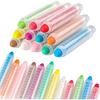 12 Pcs Dustless Chalk Colored Twistable Chalk for Blackboard Doodling, Drawing, Writing, Colour Mixture