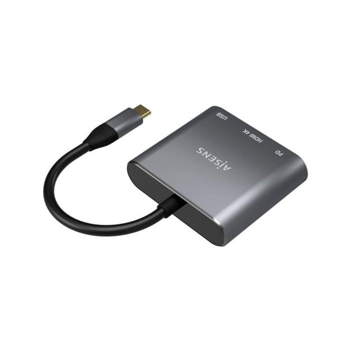 Adaptateur - AISENS - USB-C à HDMI/USB-C/USB 3.0 - 3 en 1 - Gris
