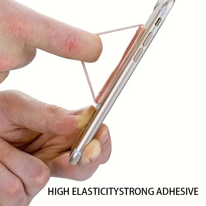 Universal Phone Back Sticker Finger Strap - Elastic Design + ABS Grip, Anti-Drop Phone Holder
