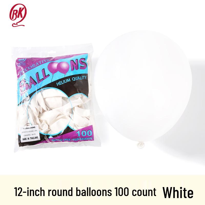 Thailand Assorted Round Balloons - 100-Pack (12  / 3.5g & 14  / 4.2g) for Parties