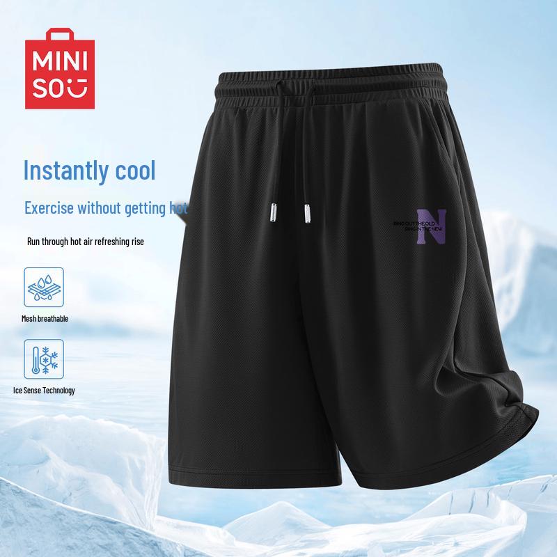 MINISO Men s Summer Quick-Dry Mesh Casual Capris L