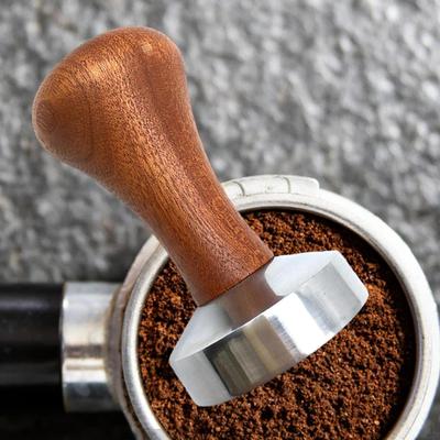 51/53/58mm Coffee Tamper Leveler Wooden Handle Distributor for Maker ARI