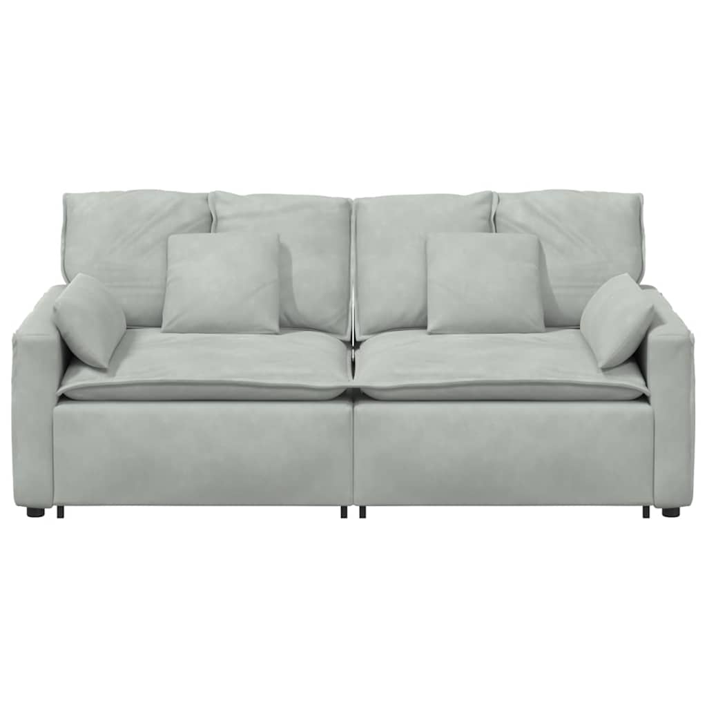 Modular Sofa with Cushions Light Grey