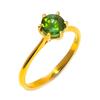 Natural Green Tourmaline Gemstone 925 Sterling Silver Engagement Ring Size 7 US
