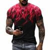 European and American T-shirt Men's Street Flame Gradient Printing T-shirt Summer Sports Short-sleeved T-shirt