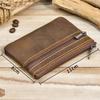 New Men Genuine Leather Zipper Coin Wallet Natural Leather Short Purse Card Holder Cash Clutch Wallet With Key Ring