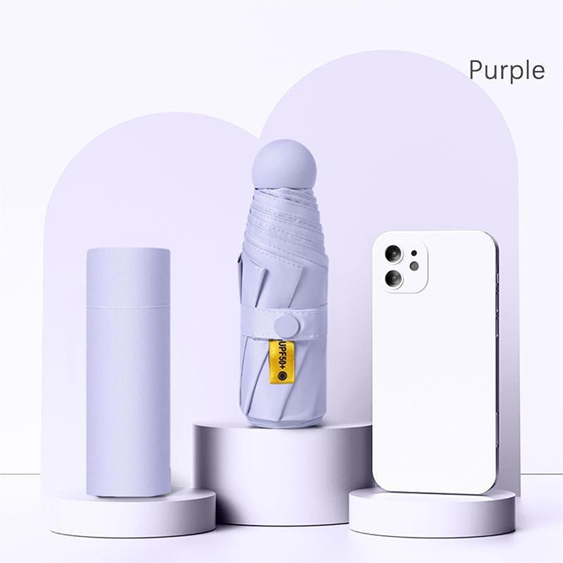 Five-Folding Dual-Purpose Capsule Umbrella Sun Protection Sunshade Pocket Women'S Umbrella Compact Umbrella Foldable Rain