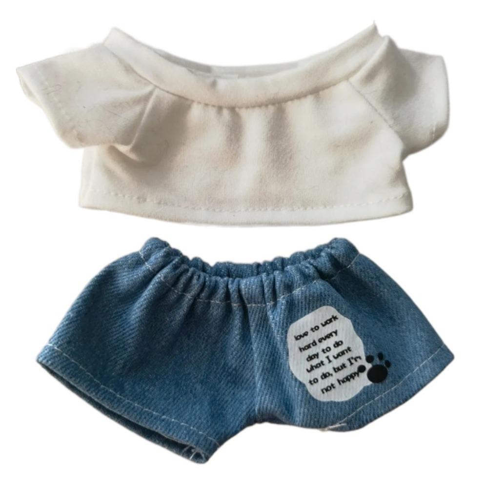 

1 set White T-shirt Cotton Doll s Clothes Short Pants No Attribute Doll Clothes Children s Gift 1 set