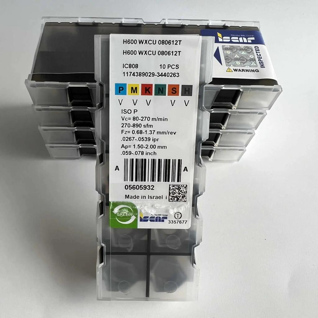 ISCAR / H600WXCU080612T IC808 /Industrial indexable Carbide Inserts 10 PCS