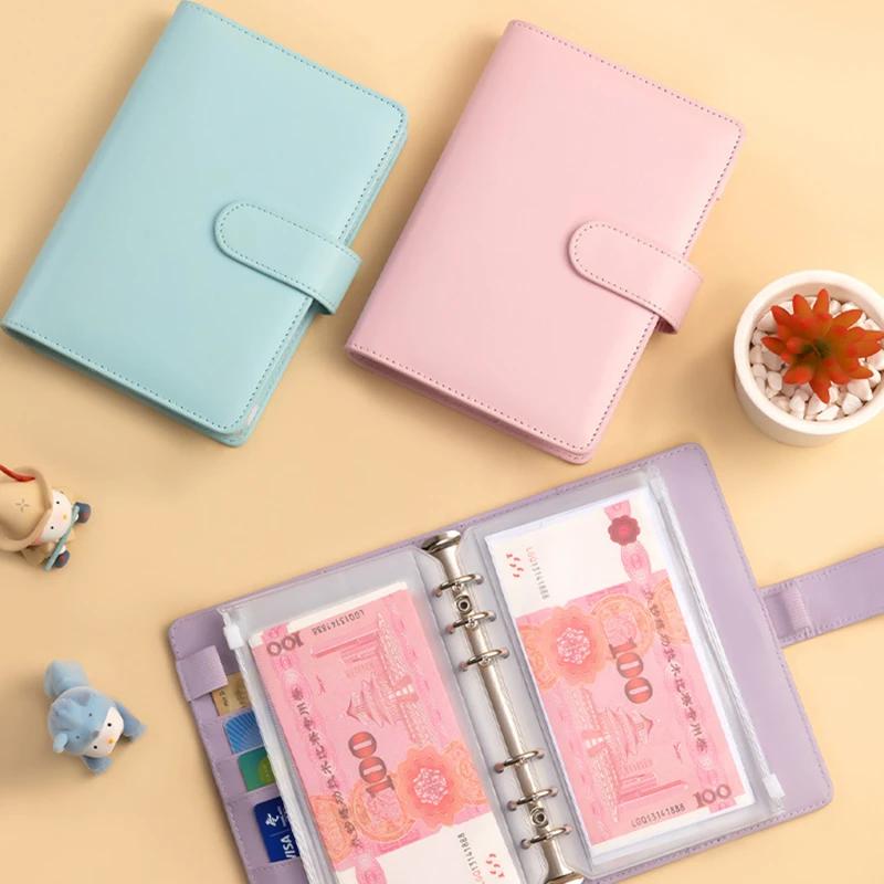 Color A6 Budget Binders Planner 6 Hole 8 Zipper Envelopes 2 Stickers in One NoteBook Wallet For Save Money Organizer Cash System