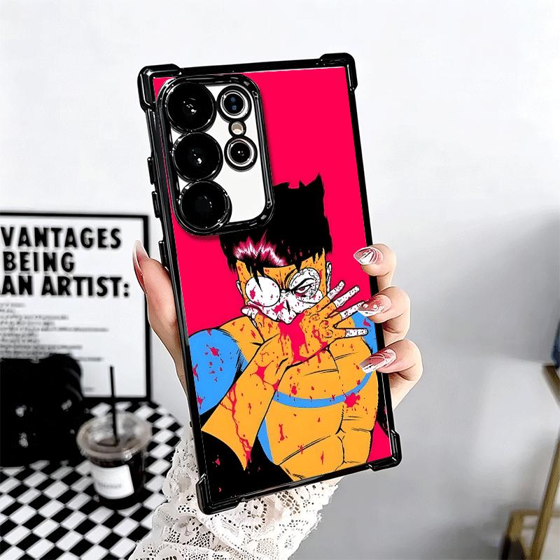 I-Invincible Anime Plating Phone Case For Samsung Galaxy S24 S25 FE S26 Edge S23 Ultra S22 S21 Plus S20 Anti-Fall Airabag Cover