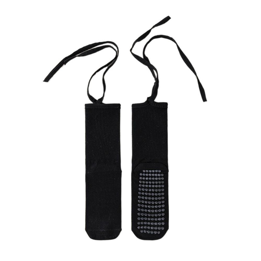 

Lace-up Yoga Socks Cotton Mid-calf Socks New Floor Hosiery Women чёрный