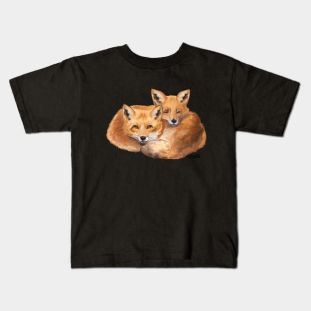 Boys Girls Soft Cotton Graphic Tees Foxes Breathable Daily School Wear Kids T-Shirts
