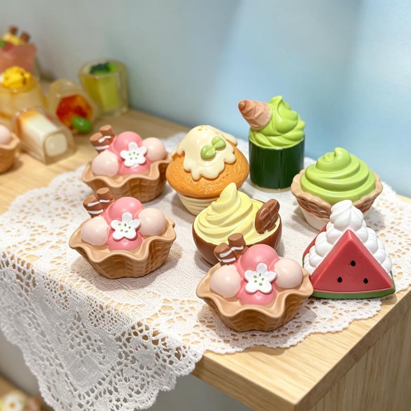Dollhouse Miniature Simulated Fruit Biscuit Ice Cup Play Ice Cream Doll Accessories Toys Summer Fruit Ice Cup Home Decor