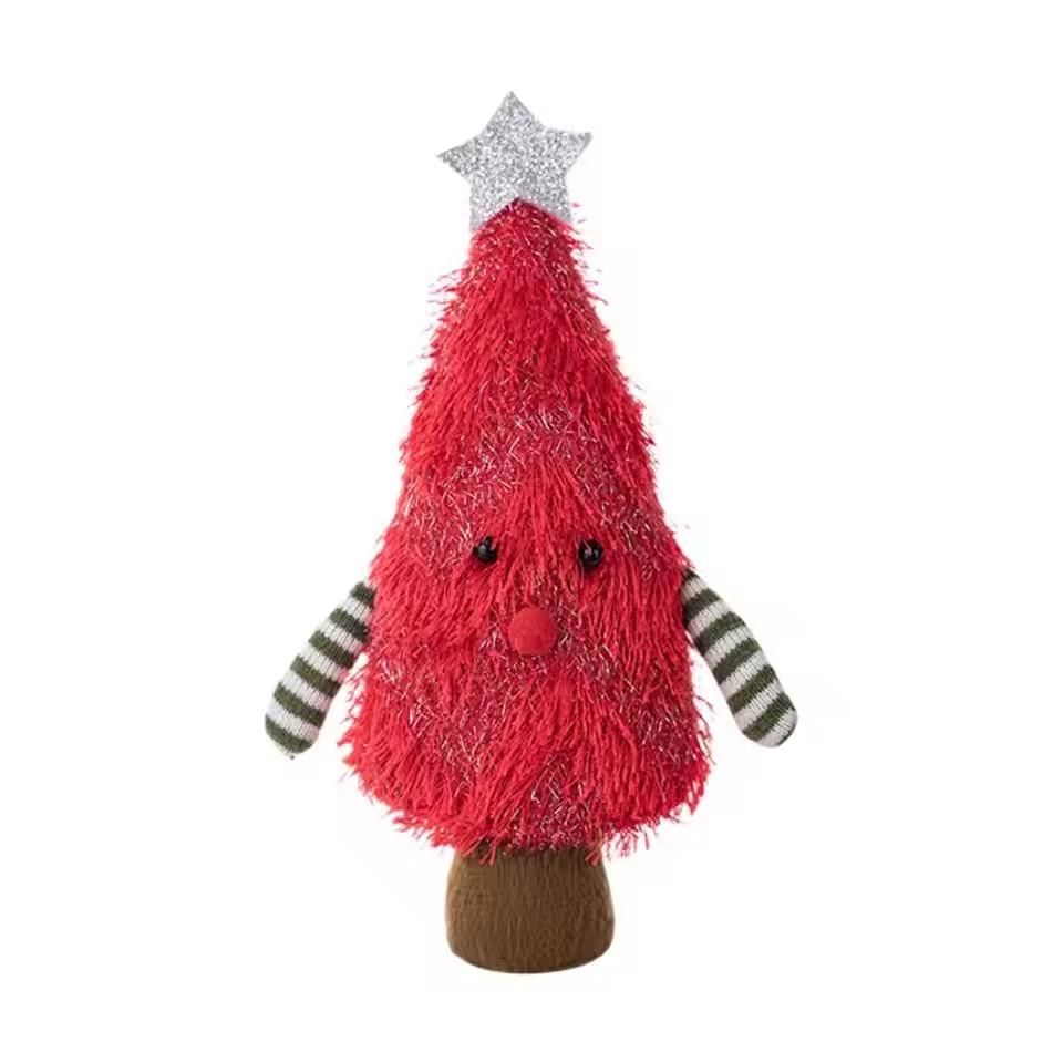 1Pc Mini Christmas Trees Cartoon Doll Home Desktop Ornaments Window Christmas Artificial Christmas Tree Party Decoration Gifts