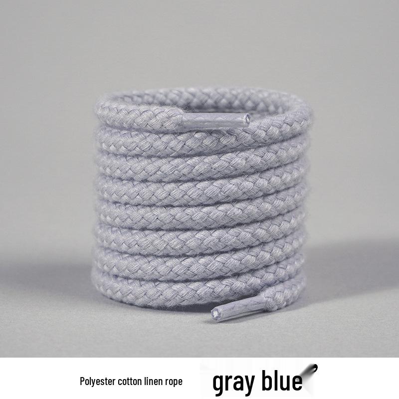 6mm Hemp Rope Shoelaces Pair - Thick Round Style for Converse AJ Casual Sneakers (White/Beige)