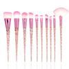 Unicorn Makeup Brush Set With Transparent Glitter Spiral Design For Makeup Enthusiasts