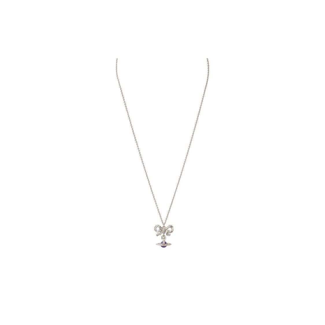 

Vivienne Westwood Bow Purple Ball Trend Necklace Women necklace 63030027P243 Box