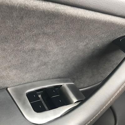 For Tesla Model 3 Y 2017-2023 Car Door Sliver Stainless Steel Armrest Window Lift Button Switch Panel Cover