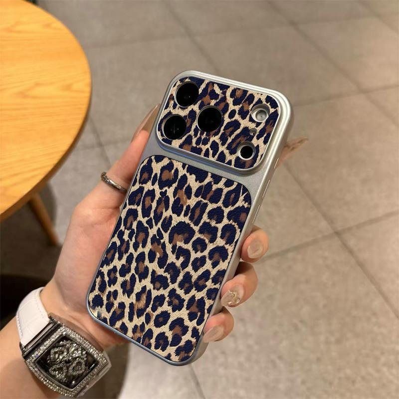 Großes Fenster Synthetikleder Hülle für Samsung Mode Leopardendruck Gemustert Schlichte Hülle Weiche Hülle Schutzhülle