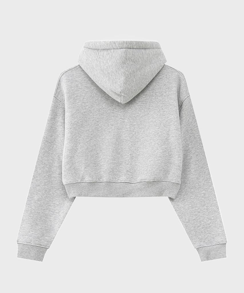 Saintpain Sp Block Crop Zip-Up Hoodie Melange Grey
