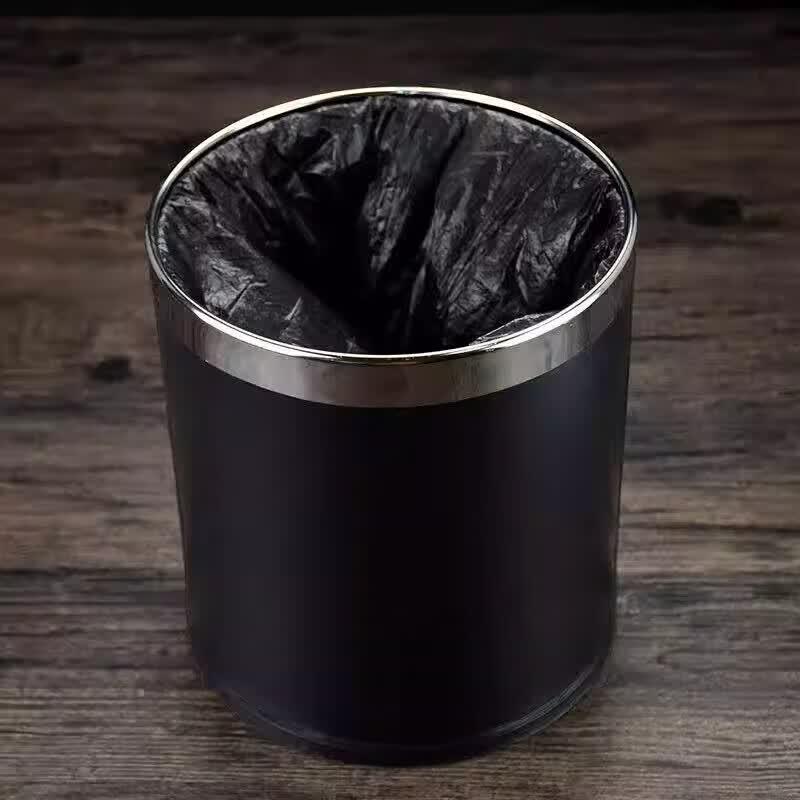 Large 10L Double-Layer Flame Retardant Plastic Open-Top Trash Can