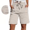 Casual en comfortabele Boho Kleur Trekkoord Shorts met Zakken voor de Zomer voor Dames