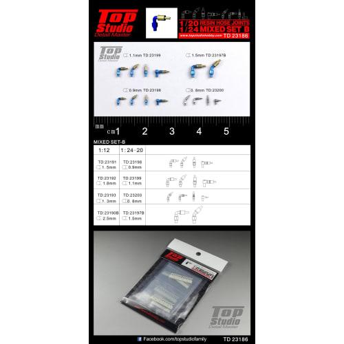 Top Studio 1/24 1/20 Resin Hose Joint Mixed Set B TD23186