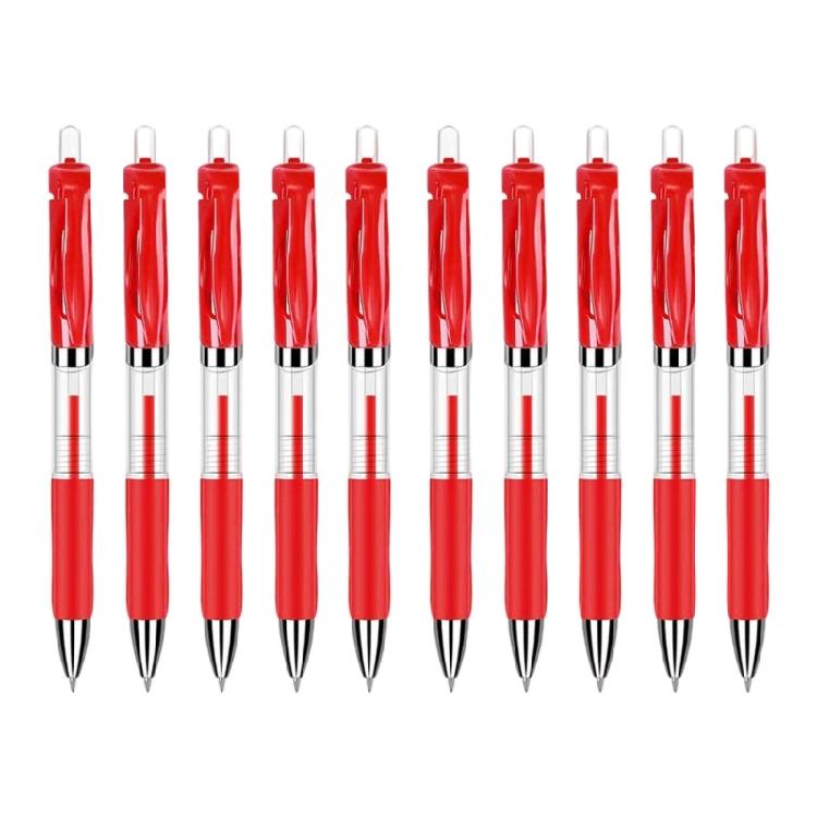 10Pcs Retractable Gel Inks Pen Comfortable Grip 0.5mm Fine Point Gel Pen Red/Blue/Black Inks for Journaling Note Taking