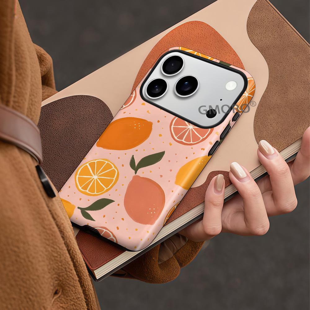 Capa Protetora Laranja à Prova de Queda para iPhone 17 Pro Max & 16 - Cobertura Completa
