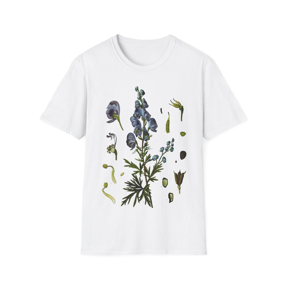 

1887 wolf s bane aconitum napellus botanical print from kohler s plants tshirt 2XL