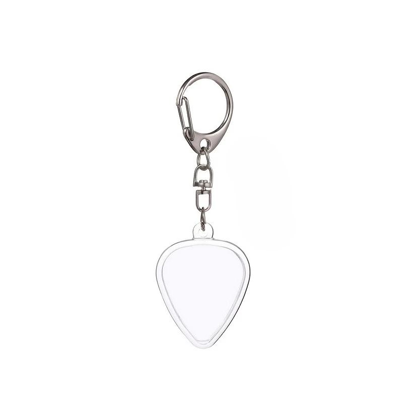 1pc Guitar Pick Holder Keychain - Heart-Shaped with Secure Lid, Durable Acrylic Guitar Pick Organizer for Musicians,Music Lovers