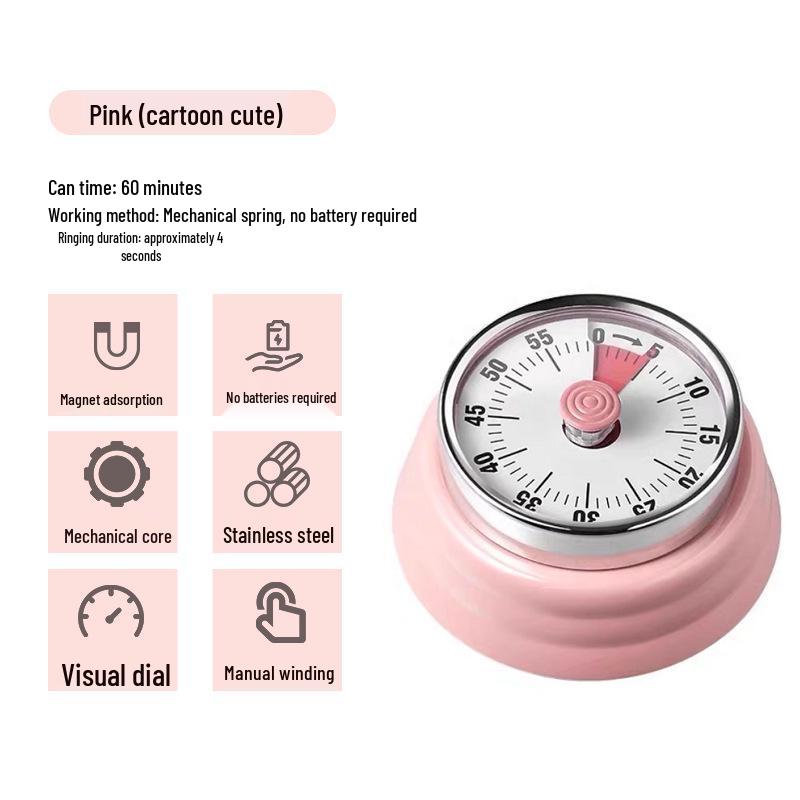 Digital Magnetic Kitchen Timer with Visual Countdown and Alarm