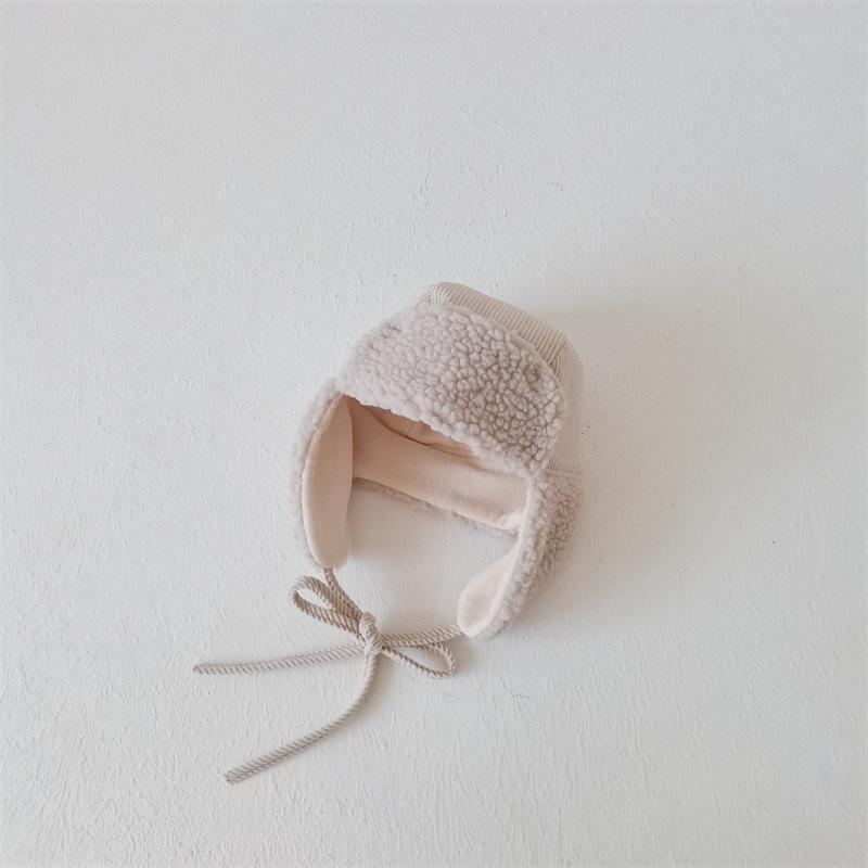 Winter Children Plus Velvet Earmuffs Windproof Coldproof Warm Corduroy Cap Boy Girl Baby Fleece Cotton Thicken Solid Hat 2-6Y