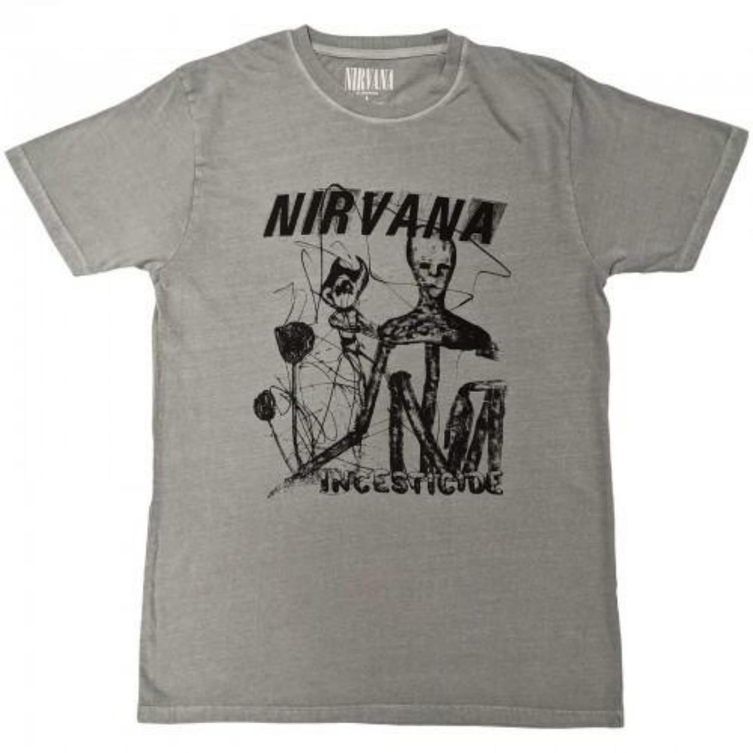 Nirvana Unisex Adult Incesticide Stacked Logo T-Shirt S чёрный