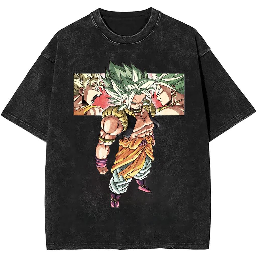 New  Dragon Ball Super Saiyan  Quality TShirt Men and Women Cotton Vintage Washed Print Retro Streetwear Sports Tops