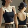 Strap Crop Tops Women Solid Color U Neck Camis Fashion Padded Tube Top Female Sleeveless Camisole