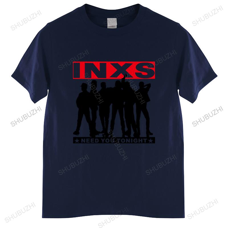 

Cotton Tshirt mens summer Tops INXS NEED YOU TONIGHT SINGLE KICK MICHAEL HUTCHENSE ROCK BAND TSHIRT Man Brand Tshirt S