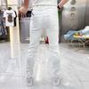 Weiße Jeans für Herren, bedruckt, modische Marke, gut aussehend, lässig, schmal geschnitten, knöchelfest