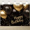 2D Luxury Black Gold Birthday Backdrop - Formal Party Photo Booth Background