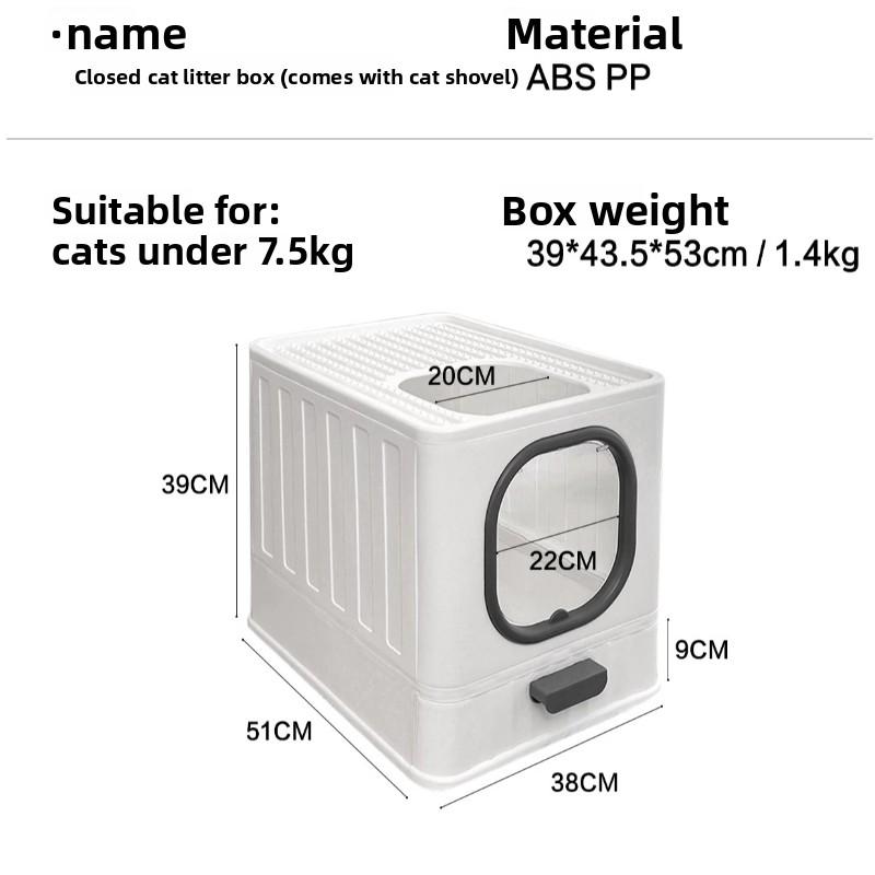 Enclosed Cat Litter Box with Pull Out Drawer Large Anti-Splash Odor Control Litter Tray Closed Kitty Litter Box for Indoor Use
