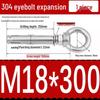 304 Stainless Steel Expansion Bolt with Ring Hook, M6/M8/M10/M12.