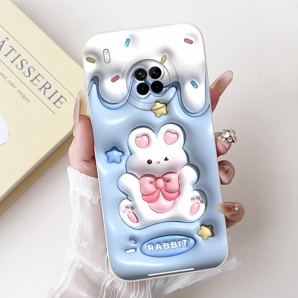 For Huawei Y9a Case Fashion Cute Cartoon Luxury Flowers Silicone Back Cover For Huawei Y9a Phone Case Shockproof Bumper FRL-L22