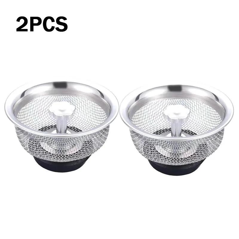 3Pcs Kitchen Water Sink Filter Sink Mesh Strainer Kitchen Stainless Steel Sink Strainer Bathroom Floor Drain Cover Cleaning Tools