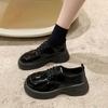 British Style Platform Small Leather Shoes Women's Spring and Autumn 2025 New Versatile Round Head Heightening Lace-up Jk with Skirt Single Shoes