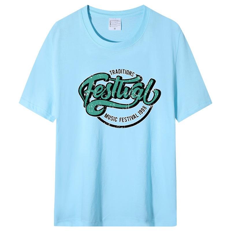Kurzarm-T-Shirt für Männer und Frauen, lockerer Sommer, Rundhalsausschnitt, Buchstaben auf dem Unterhemd der Kleidung gedruckt